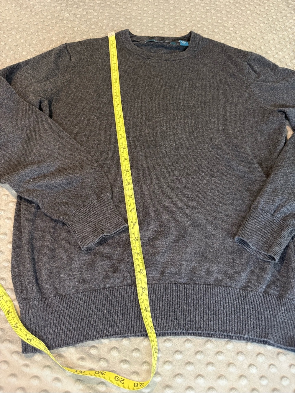 Perry Ellis Men's Charcoal Gray Crewneck Sweater cotton and modal Cottagecore - Picture 3 of 6